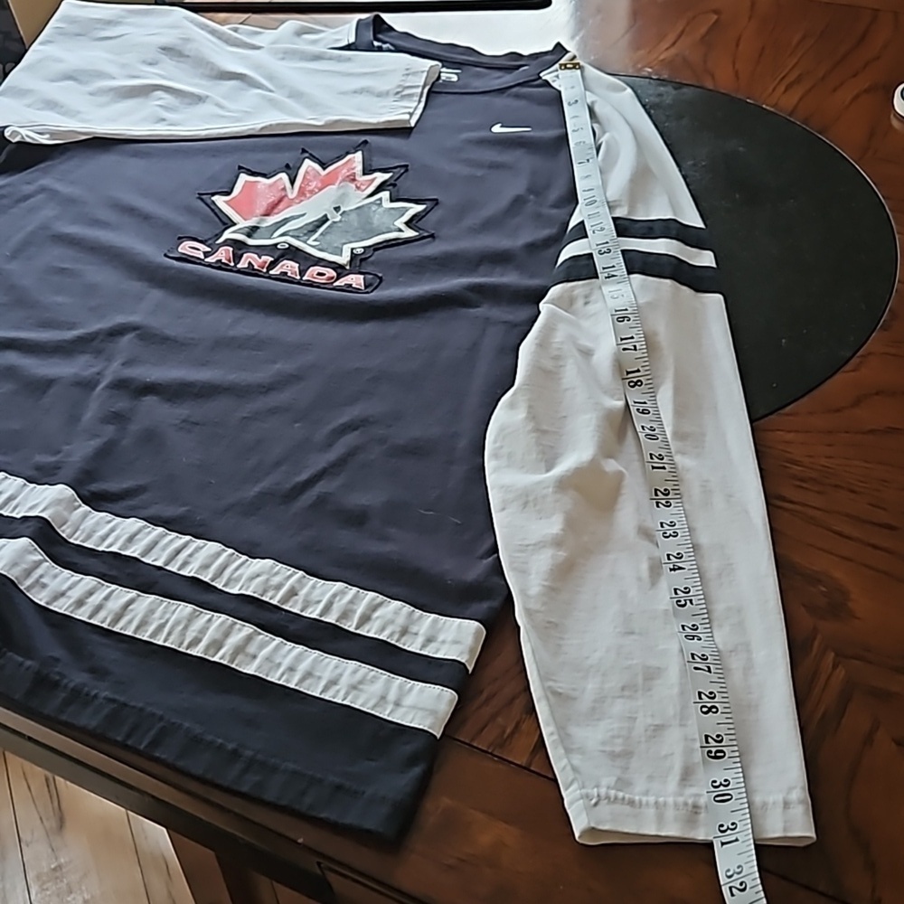 Nike Hockey Canada Black White Cotton Long Sleeve Tshirt Size XL - Picture 11 of 12